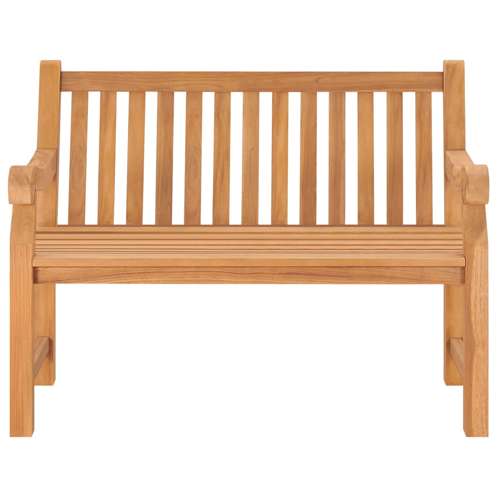 Solid Teak Wood Garden Bench 114cm - Durable Outdoor Seating