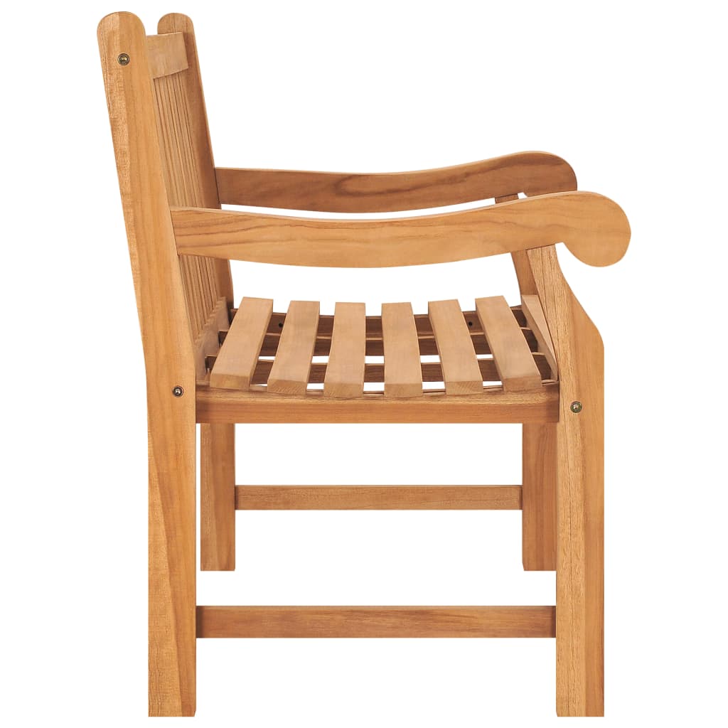 Solid Teak Wood Garden Bench 114cm - Durable Outdoor Seating