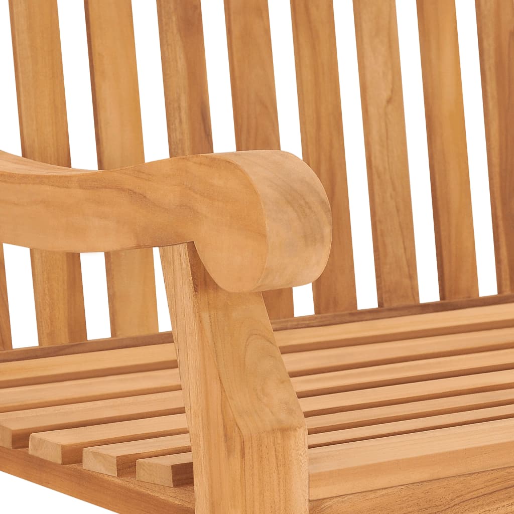 Solid Teak Wood Garden Bench 114cm - Durable Outdoor Seating