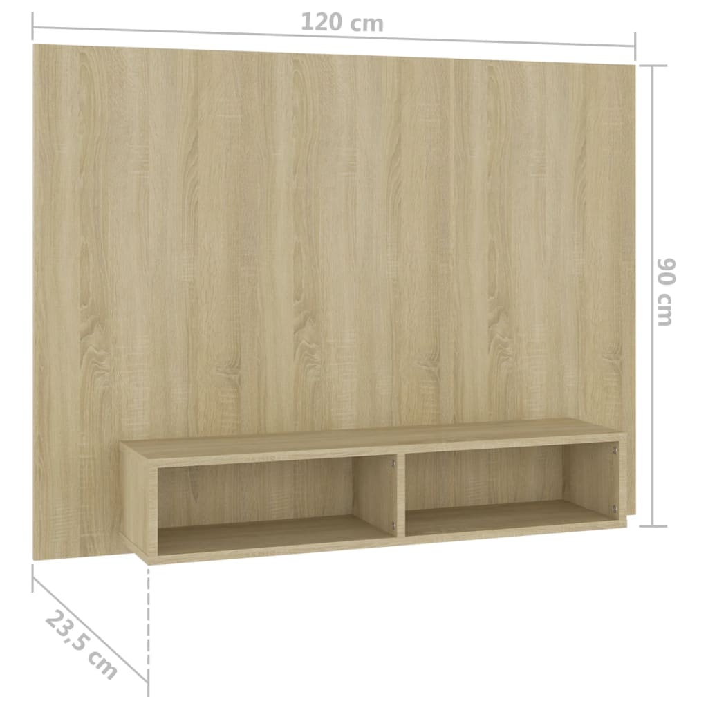 Wall TV Cabinet Sonoma Oak 120x23.5x90 cm Engineered Wood
