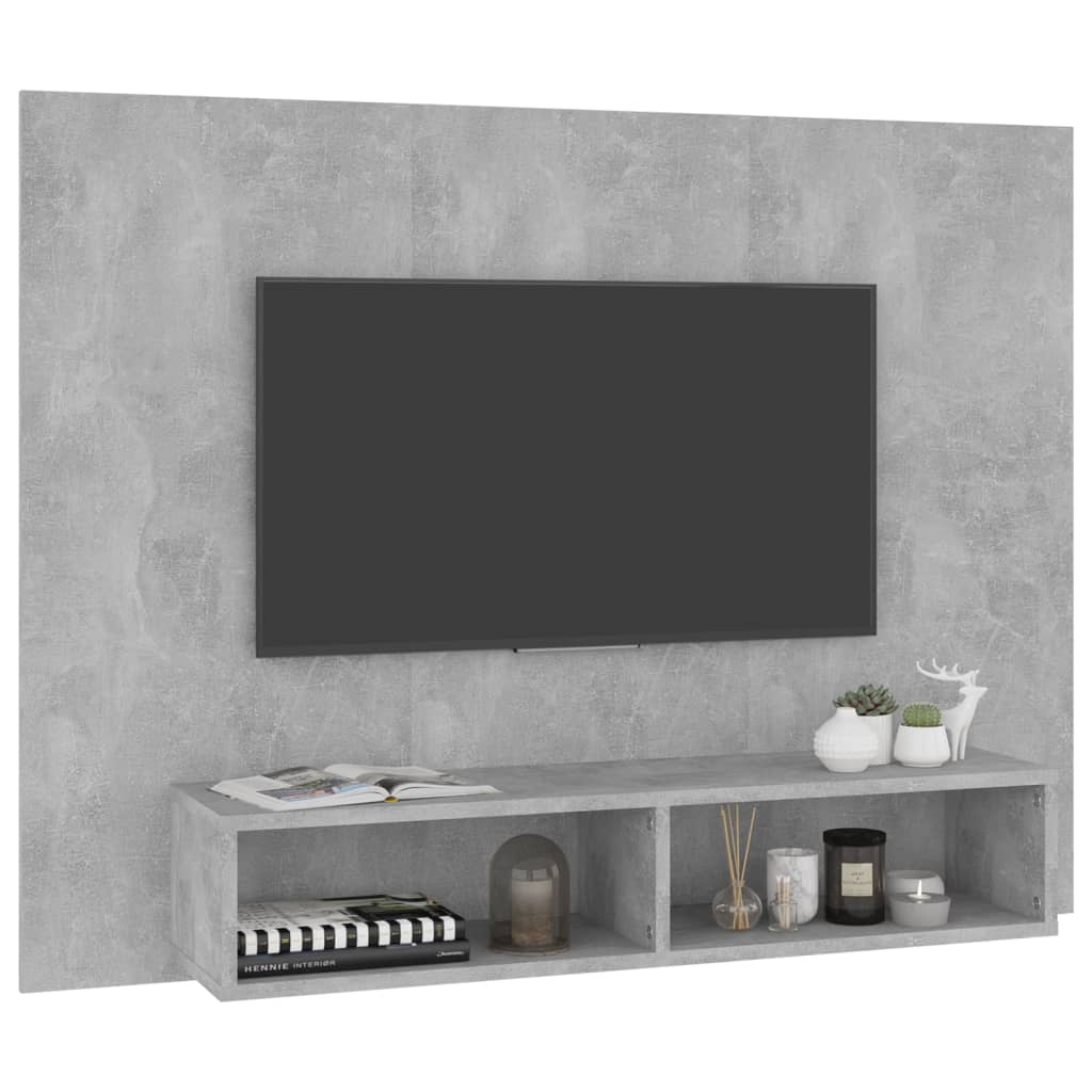 Wall TV Cabinet Concrete Grey 120x23.5x90 cm Engineered Wood