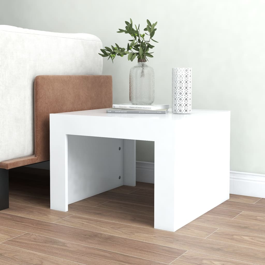 Coffee Table White 50x50x35 cm Engineered Wood