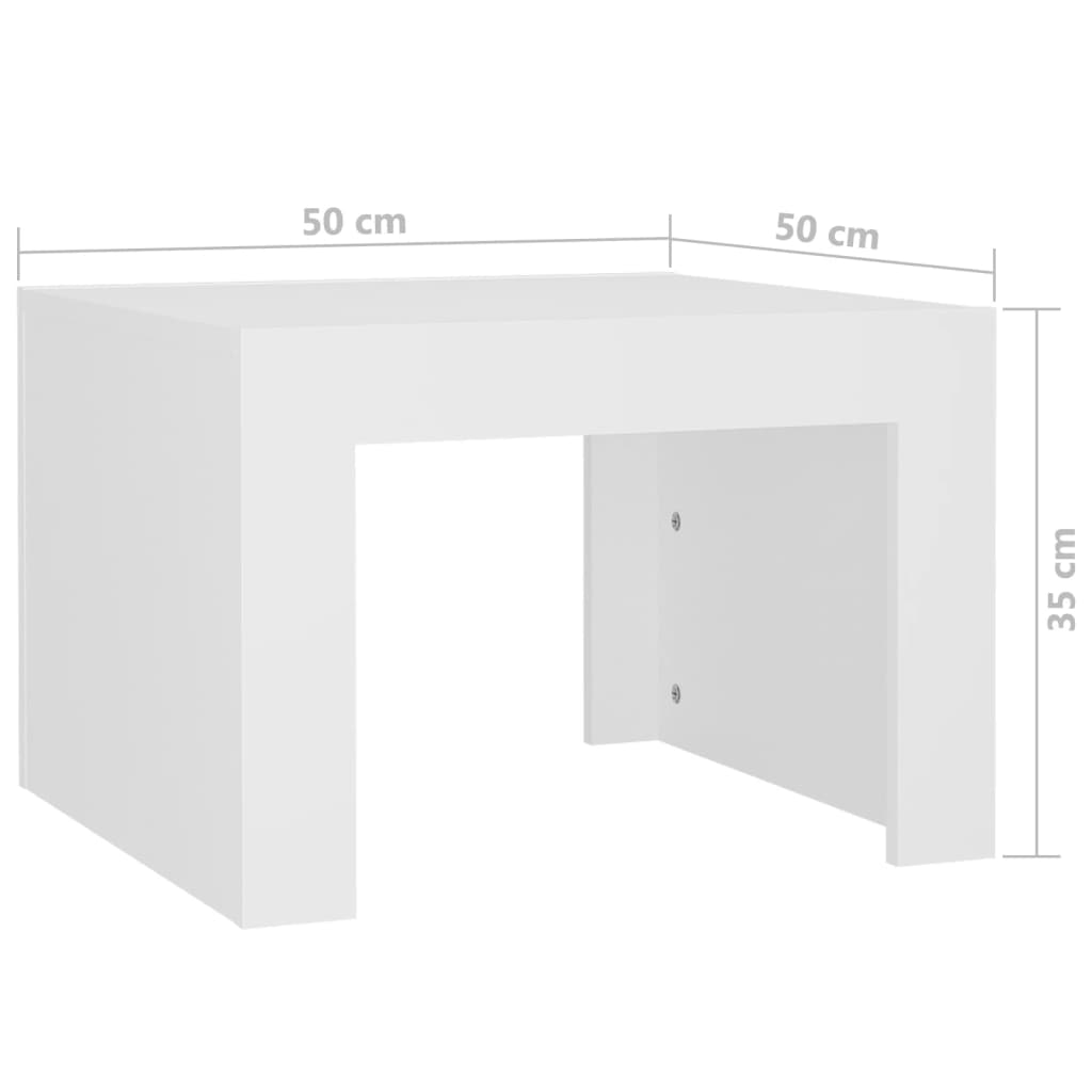 Coffee Table White 50x50x35 cm Engineered Wood