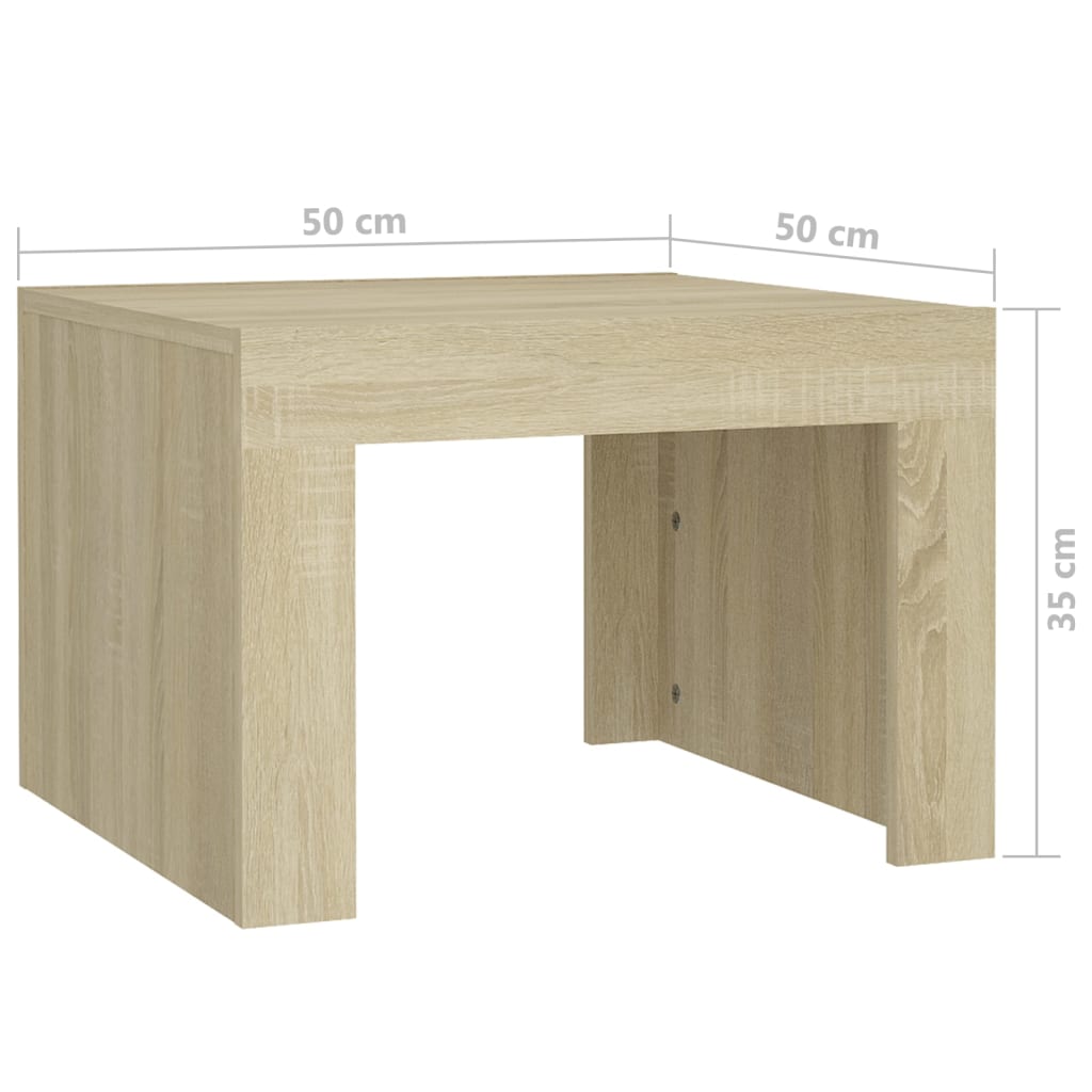 Coffee Table Sonoma Oak 50x50x35 cm Engineered Wood