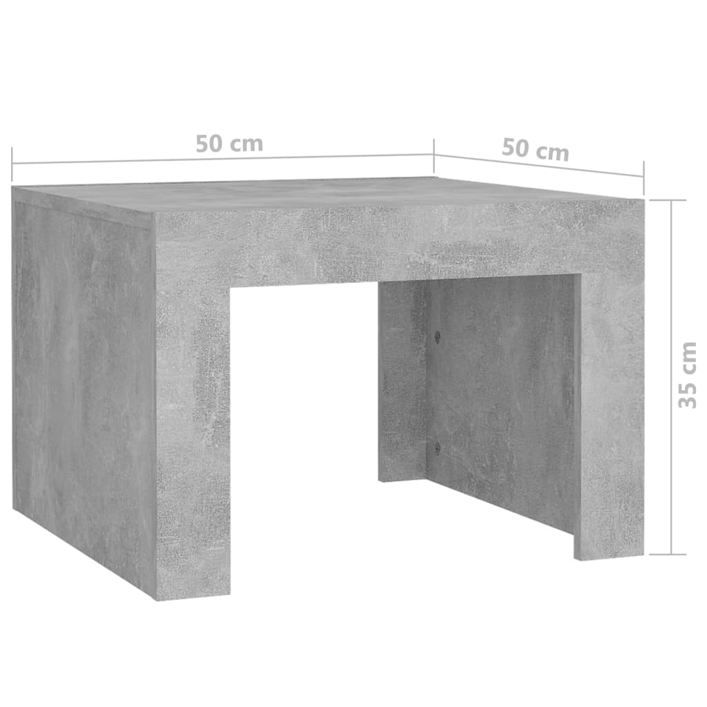 Coffee Table Concrete Grey 50x50x35 cm Engineered Wood