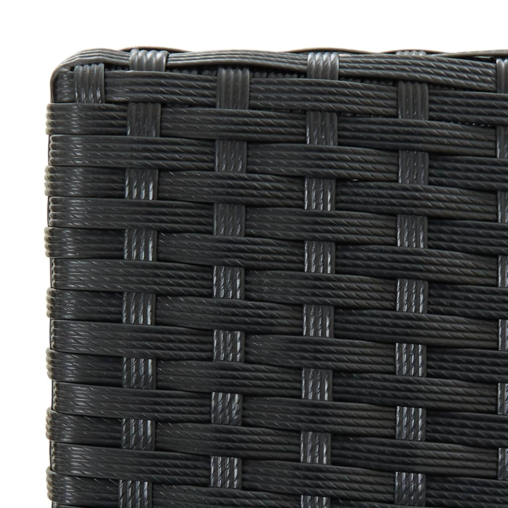 Stylish Black Poly Rattan Garden Bar Stools with Cushions - 2 pcs