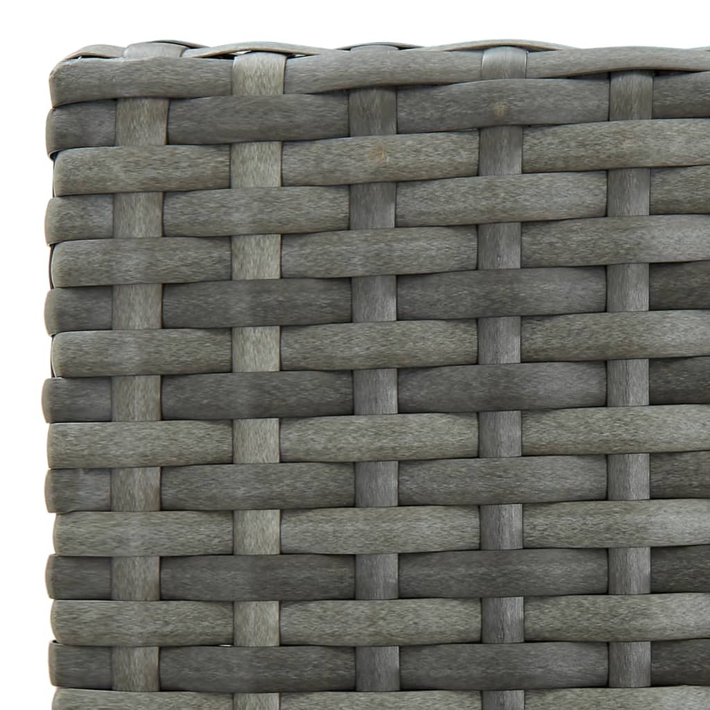 Grey Poly Rattan Garden Bar Stools with Cushions - Set of 2
