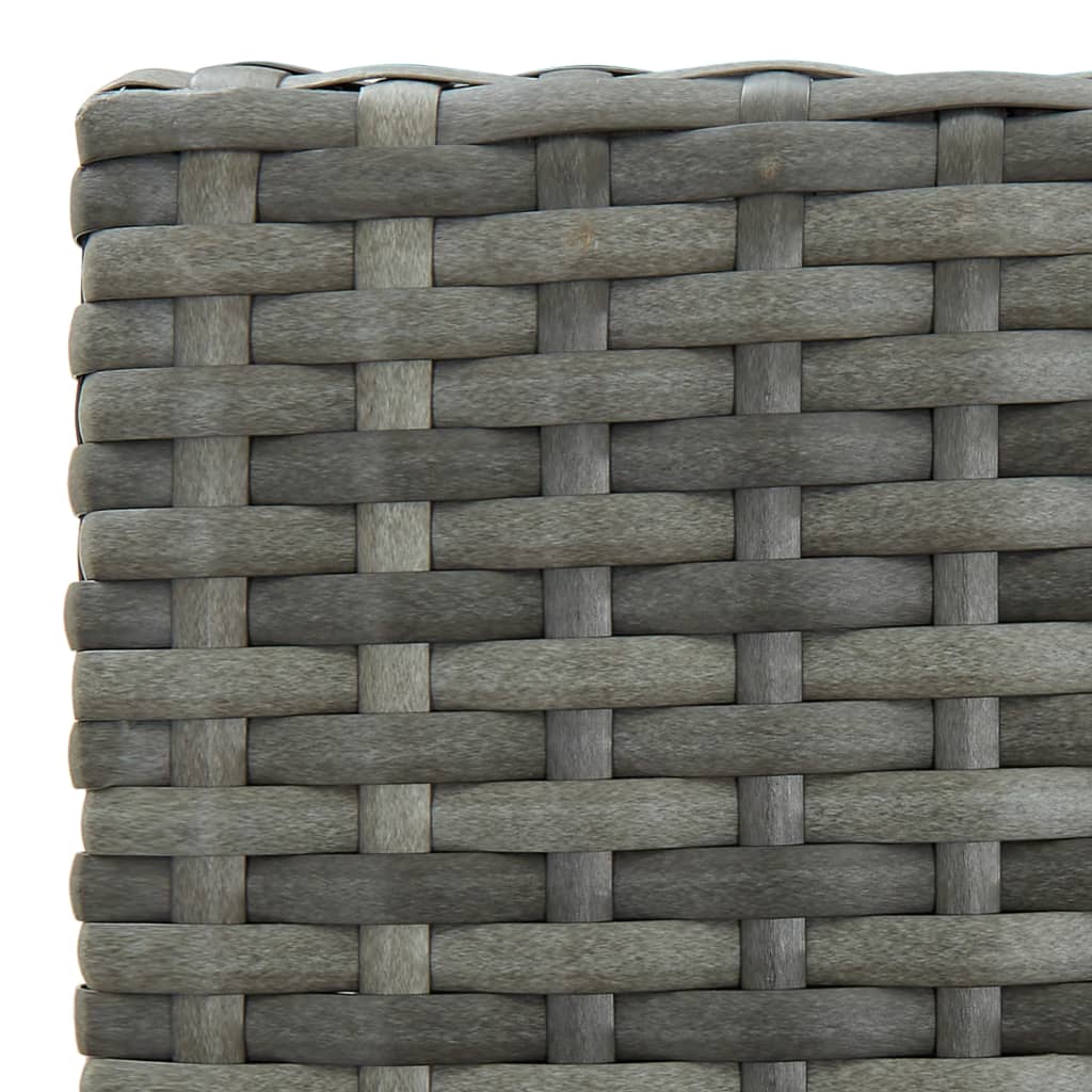4 Grey Poly Rattan Garden Bar Stools with Cushions