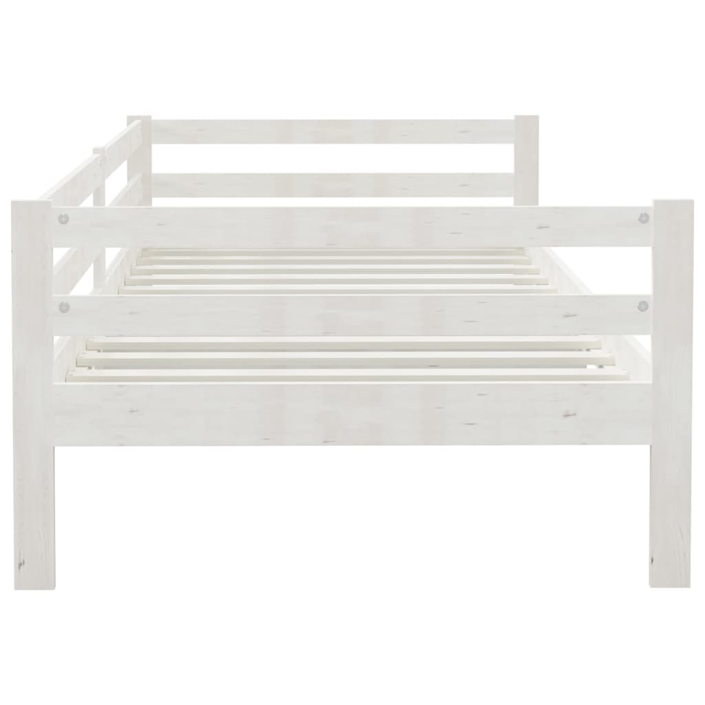 White Solid Wood Pine Day Bed Frame 90x200cm - No Mattress Included