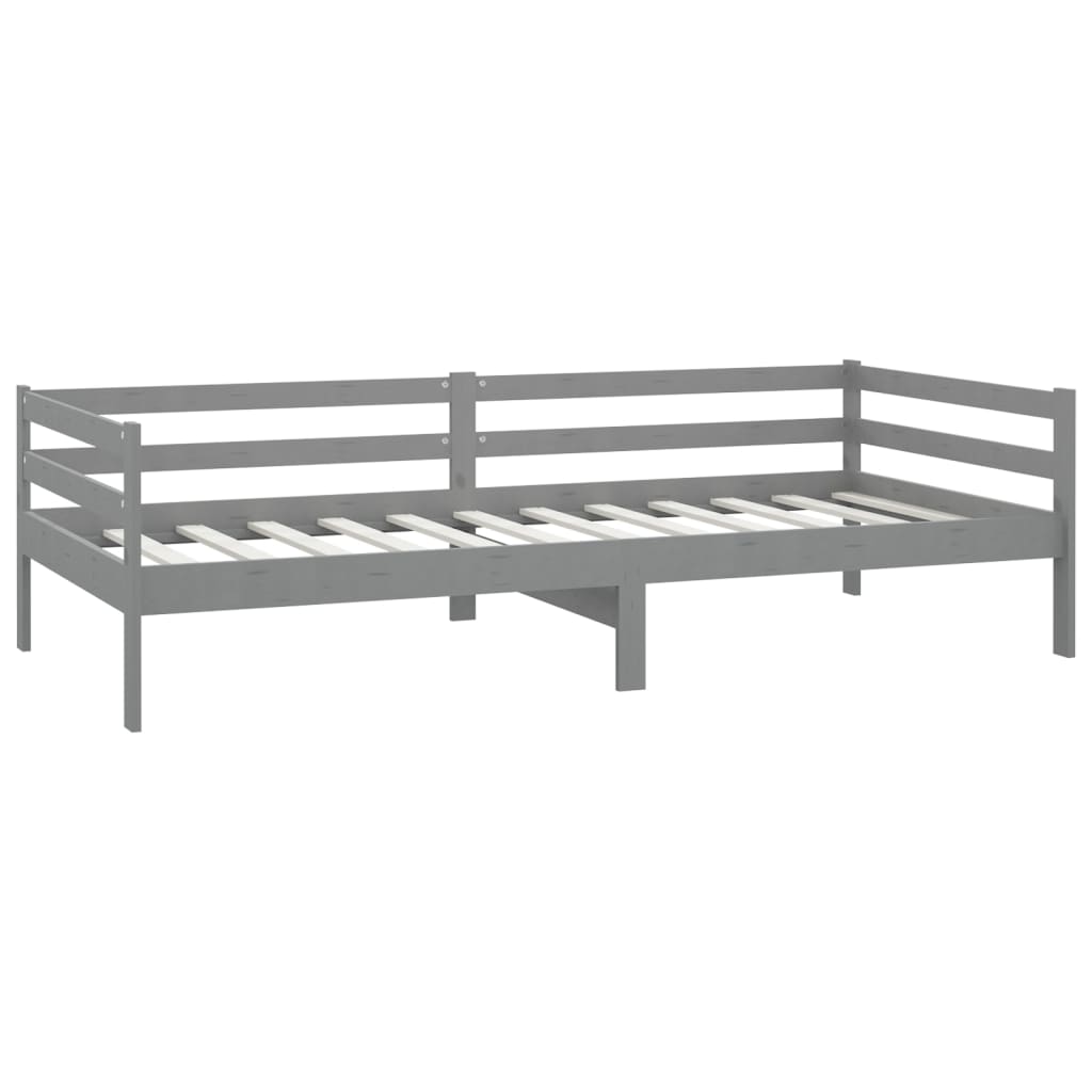 Solid Pine Day Bed, Grey, 90x200cm - Mattress Not Included