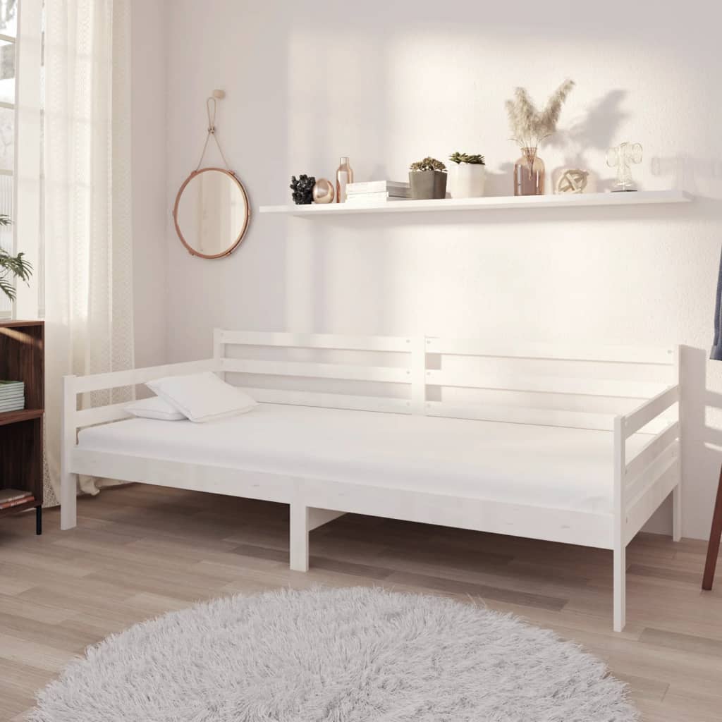 White Solid Wood Pine Day Bed - 90x200cm (No Mattress)