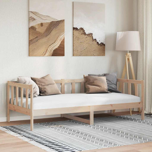 Solid Pine Wood Day Bed Frame 90x200cm - Mattress Not Included