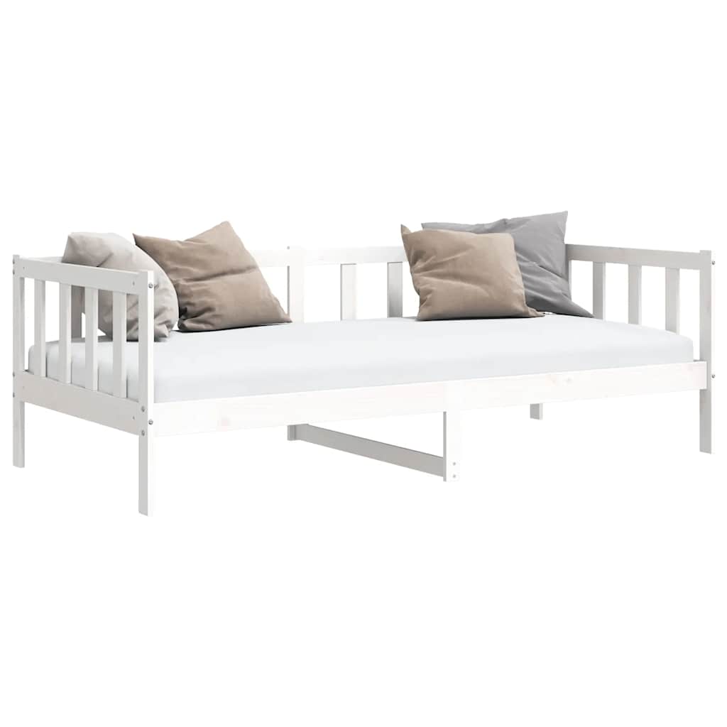 Solid Pine White Day Bed Frame 90x200cm - No Mattress Included