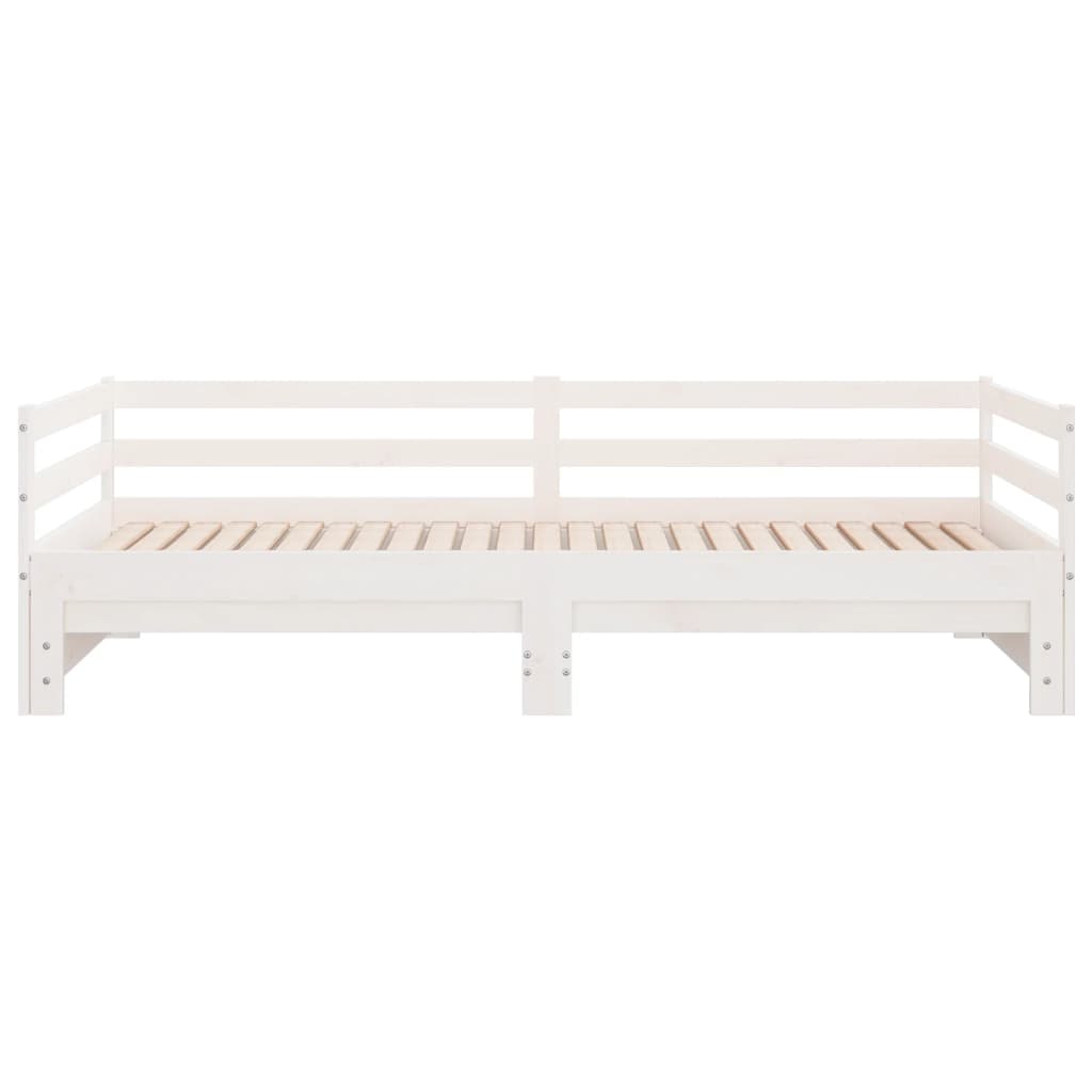 White Pull-Out Day Bed Frame 2x(90x200)cm - No Mattress Included