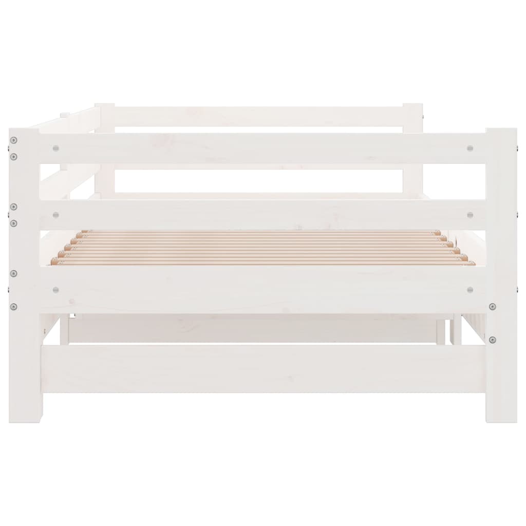 White Pull-Out Day Bed Frame 2x(90x200)cm - No Mattress Included