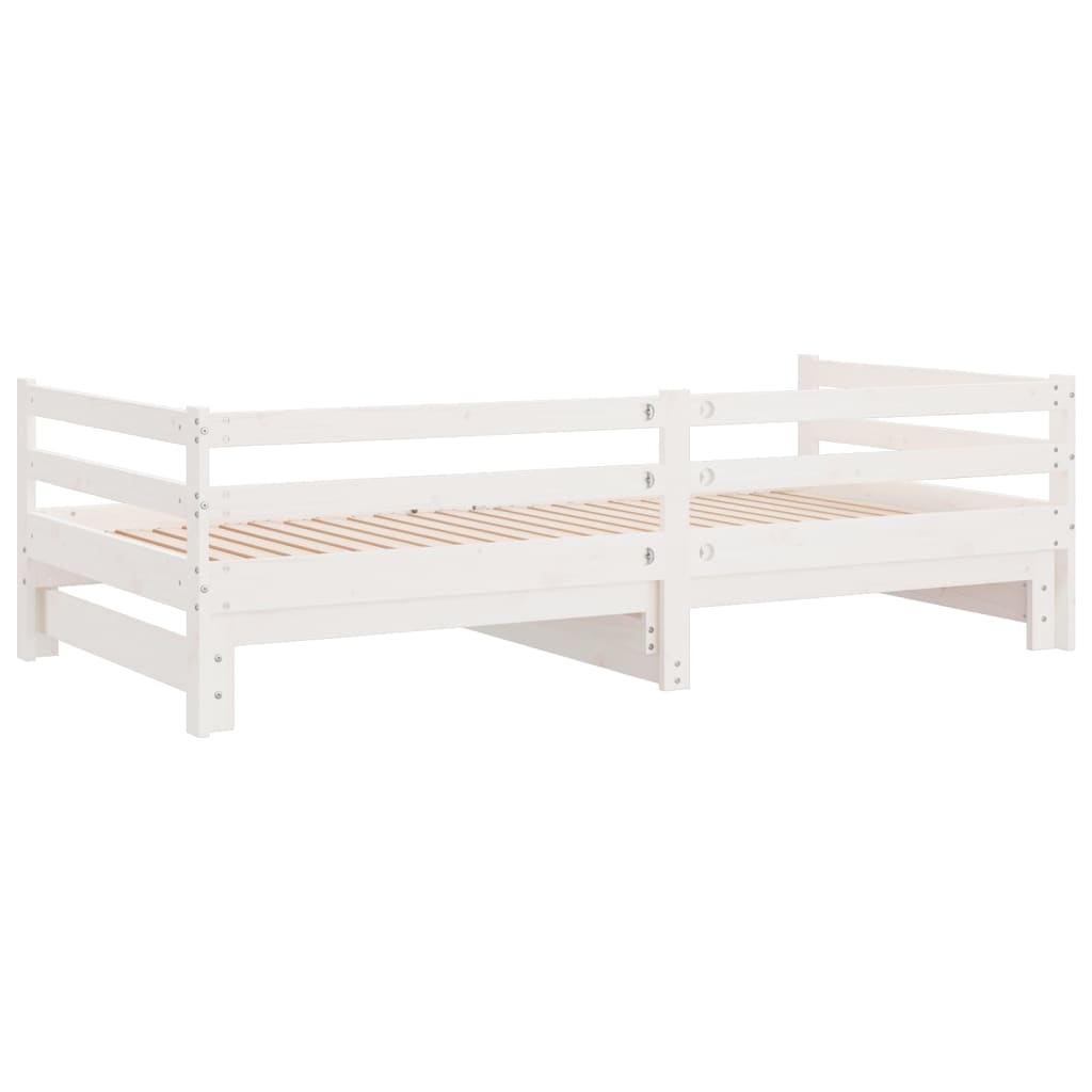 White Pull-Out Day Bed Frame 2x(90x200)cm - No Mattress Included