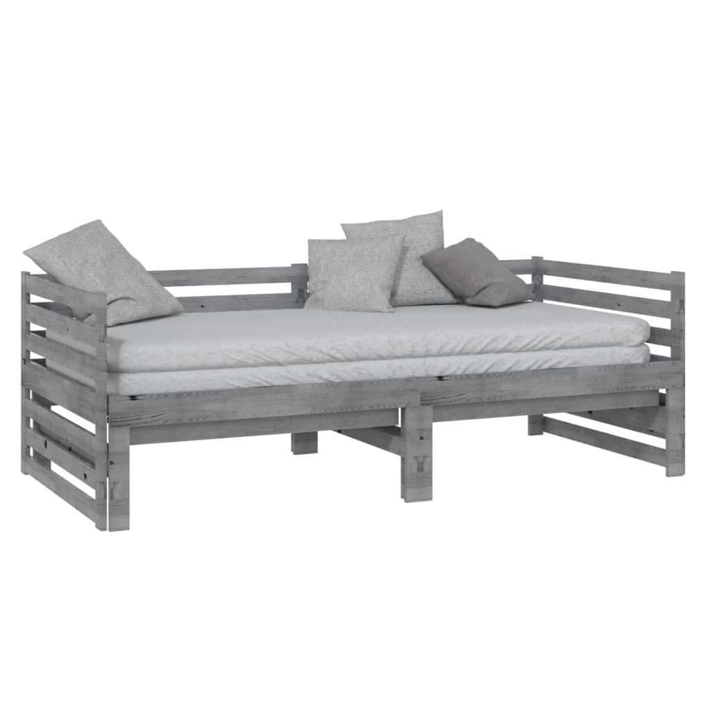 Grey Pull-out Day Bed | Twin 90x200cm Frame | No Mattress Included