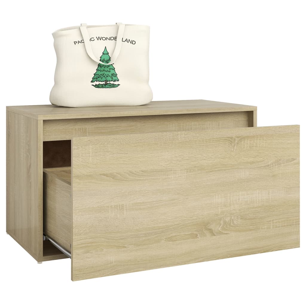 Elegant Sonoma Oak Hall Bench - 80x40x45 cm, Engineered Wood