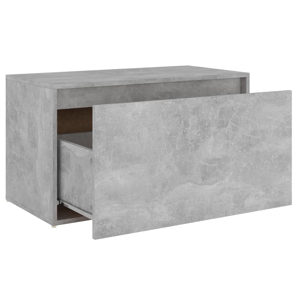 Concrete Grey Hall Bench, 80x40x45 cm, Engineered Wood Design