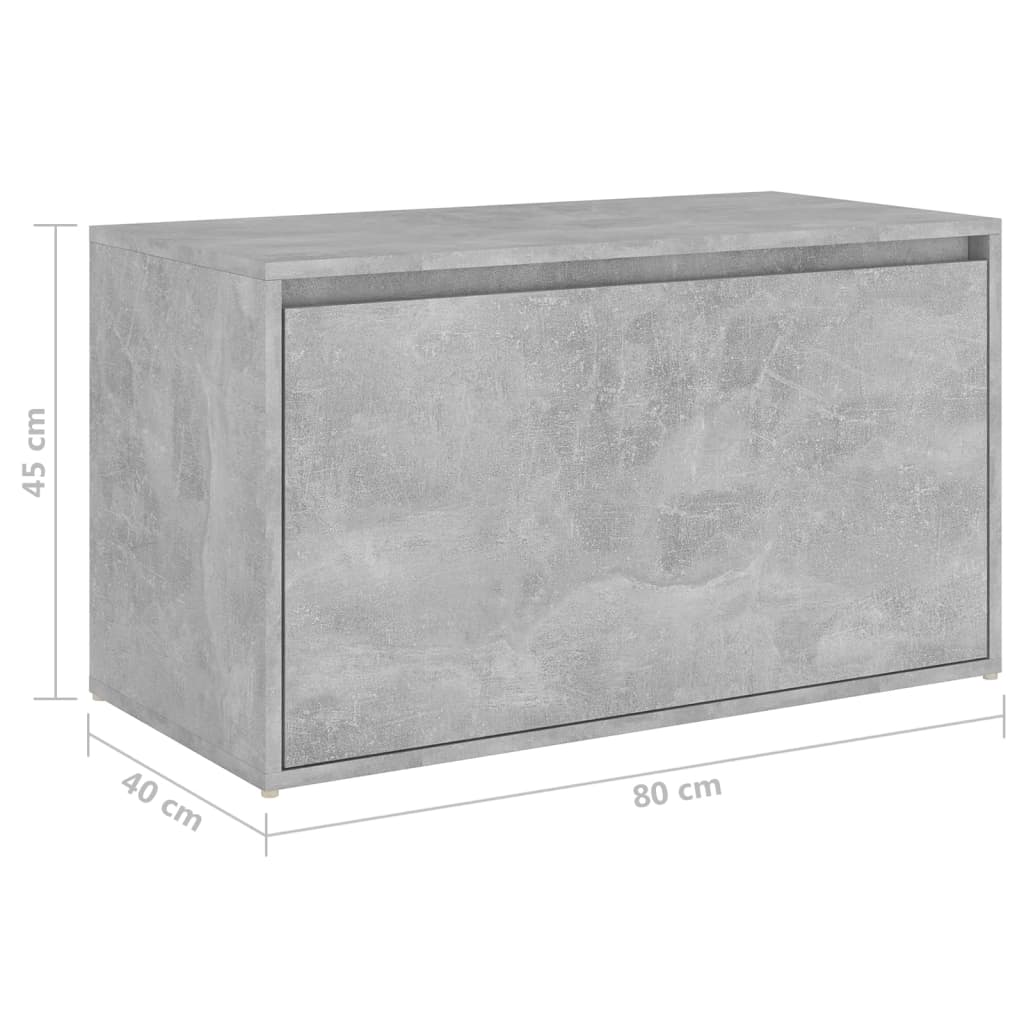 Concrete Grey Hall Bench, 80x40x45 cm, Engineered Wood Design