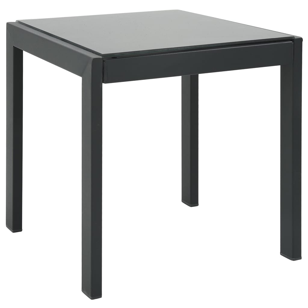 Sun Loungers 2-Piece Set with Table, Textilene & Steel - Gray