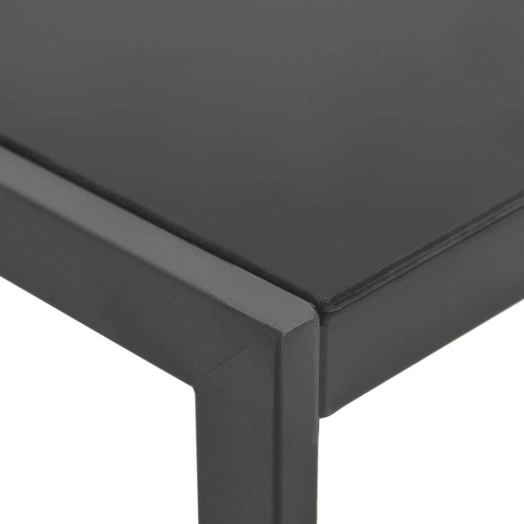 Sun Loungers 2-Piece Set with Table, Textilene & Steel - Gray