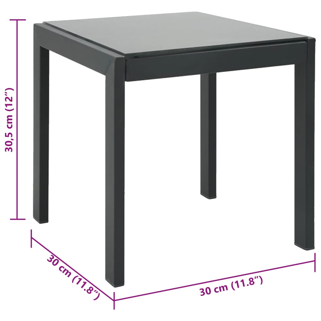 Sun Loungers 2-Piece Set with Table, Textilene & Steel - Gray