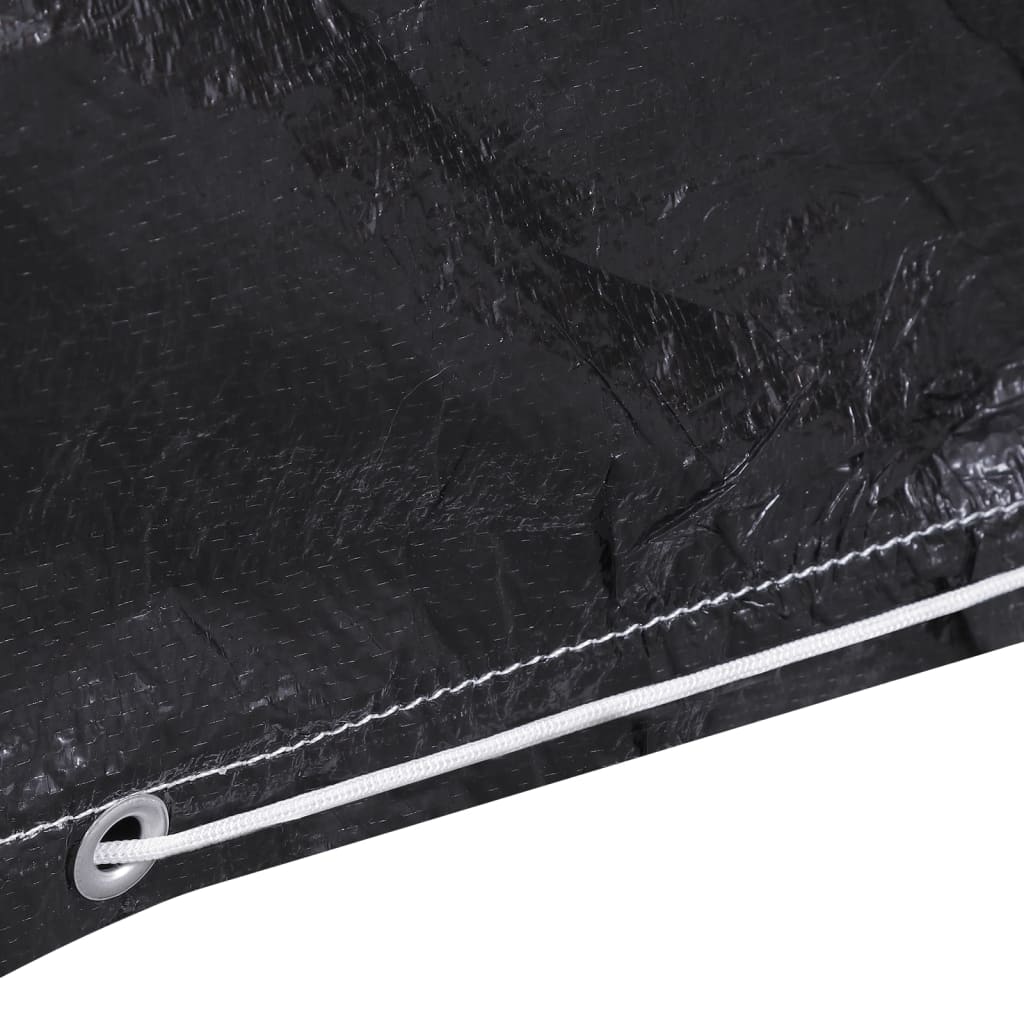 L-Shaped Garden Furniture Covers 2pc, Black, 12 Eyelets, 250x250x90cm