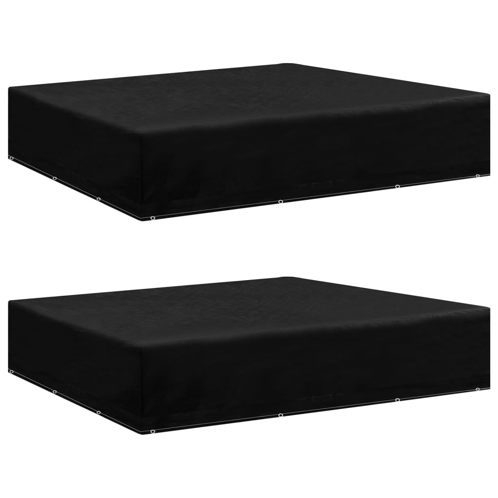 Waterproof Garden Furniture Covers, 12 Eyelets, 250x250x70 cm, Black