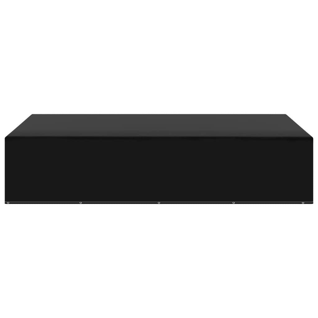 Durable Black Garden Furniture Covers 2pcs, 12 Eyelets, 325x205x70 cm