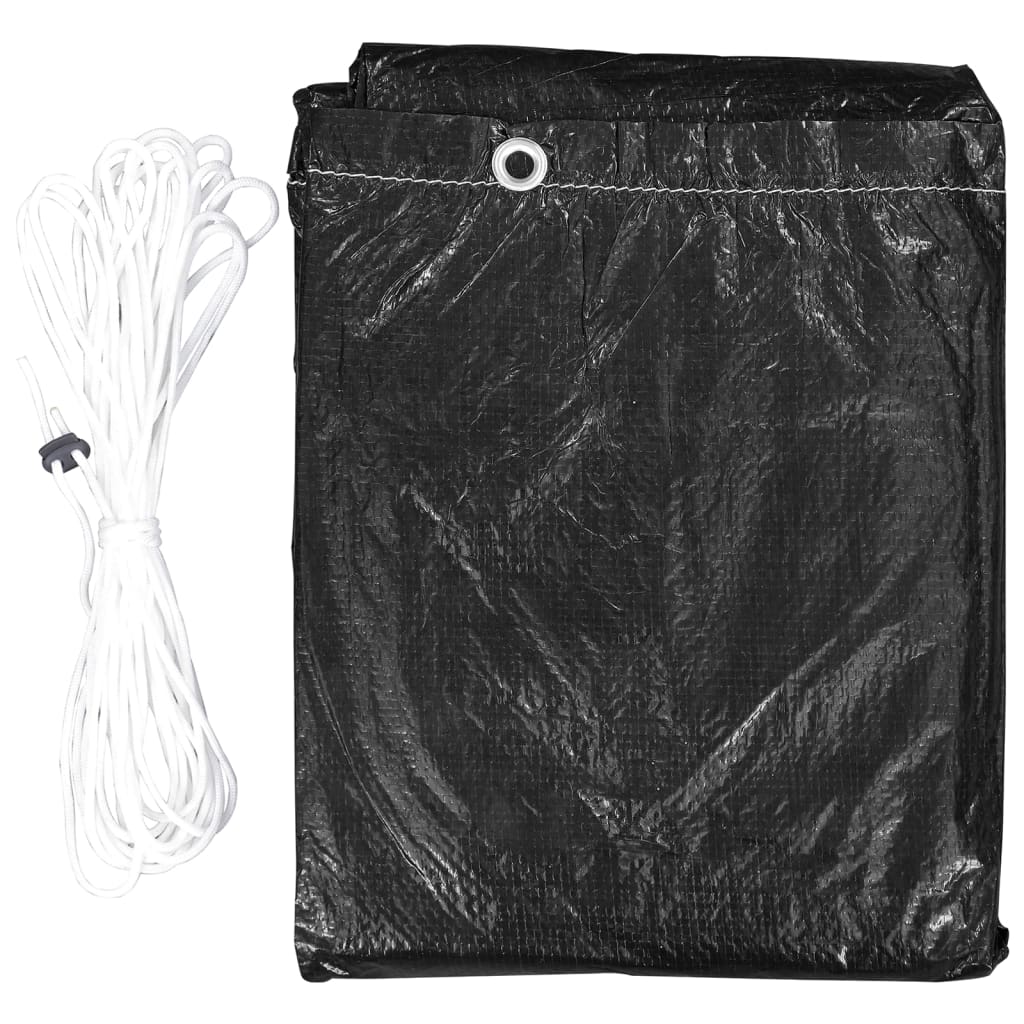 Durable Black Garden Furniture Covers 2pcs, 12 Eyelets, 325x205x70 cm