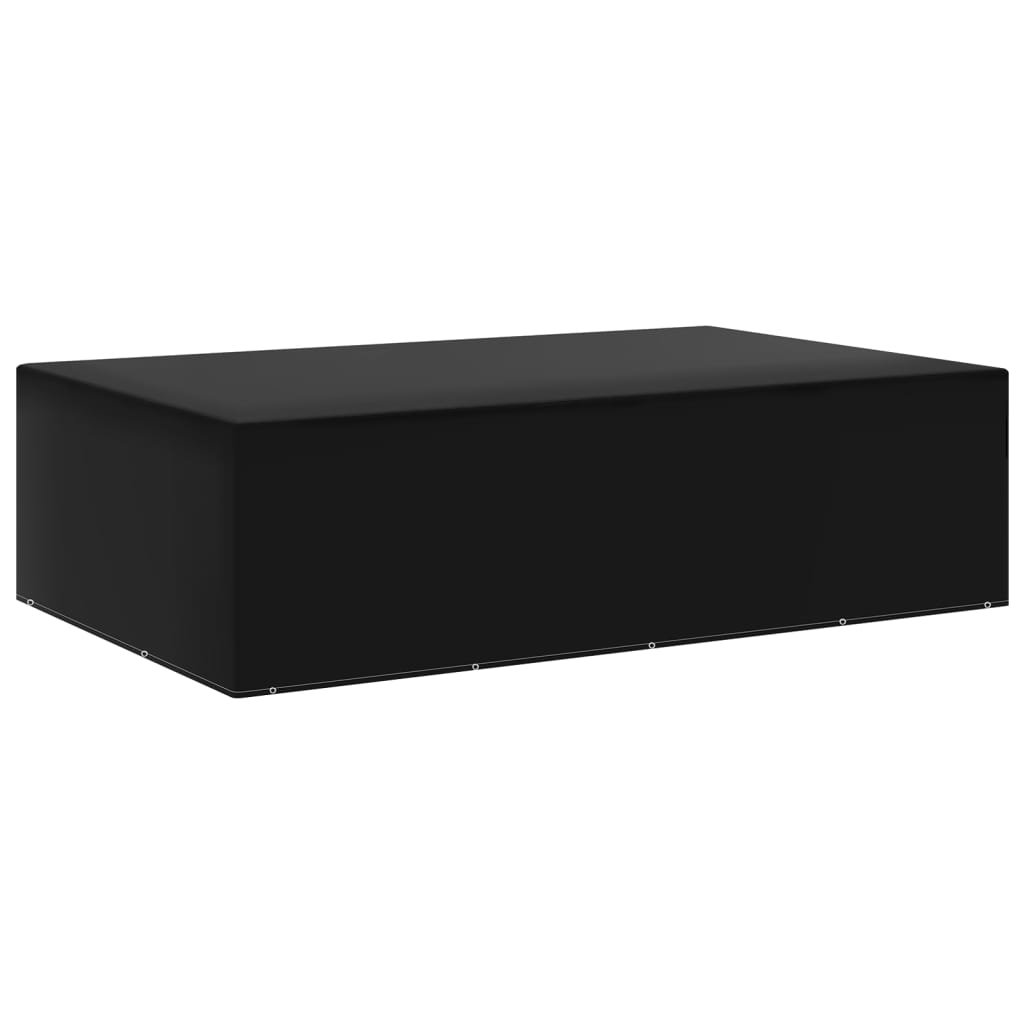 Durable Black Garden Furniture Covers: 2 pcs, 12 Eyelets, 325x205x90 cm