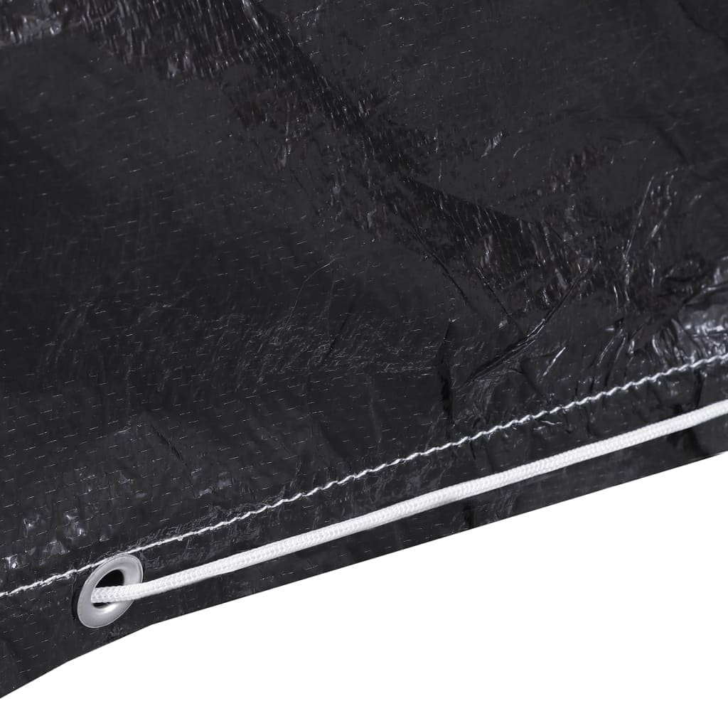 Durable Black Garden Furniture Covers: 2 pcs, 12 Eyelets, 325x205x90 cm
