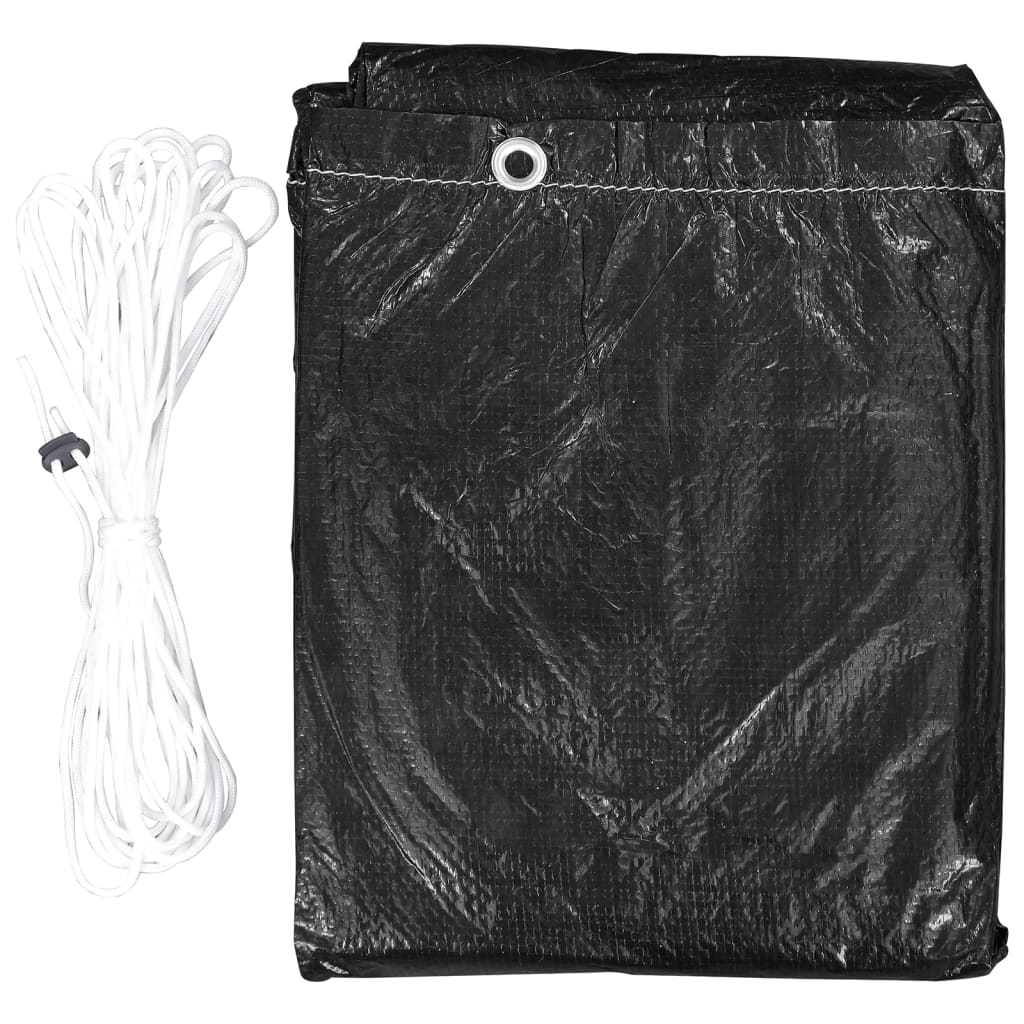 Waterproof Black Swing Bench Covers 2pcs, 10 Eyelets, 2 Zips 255cm