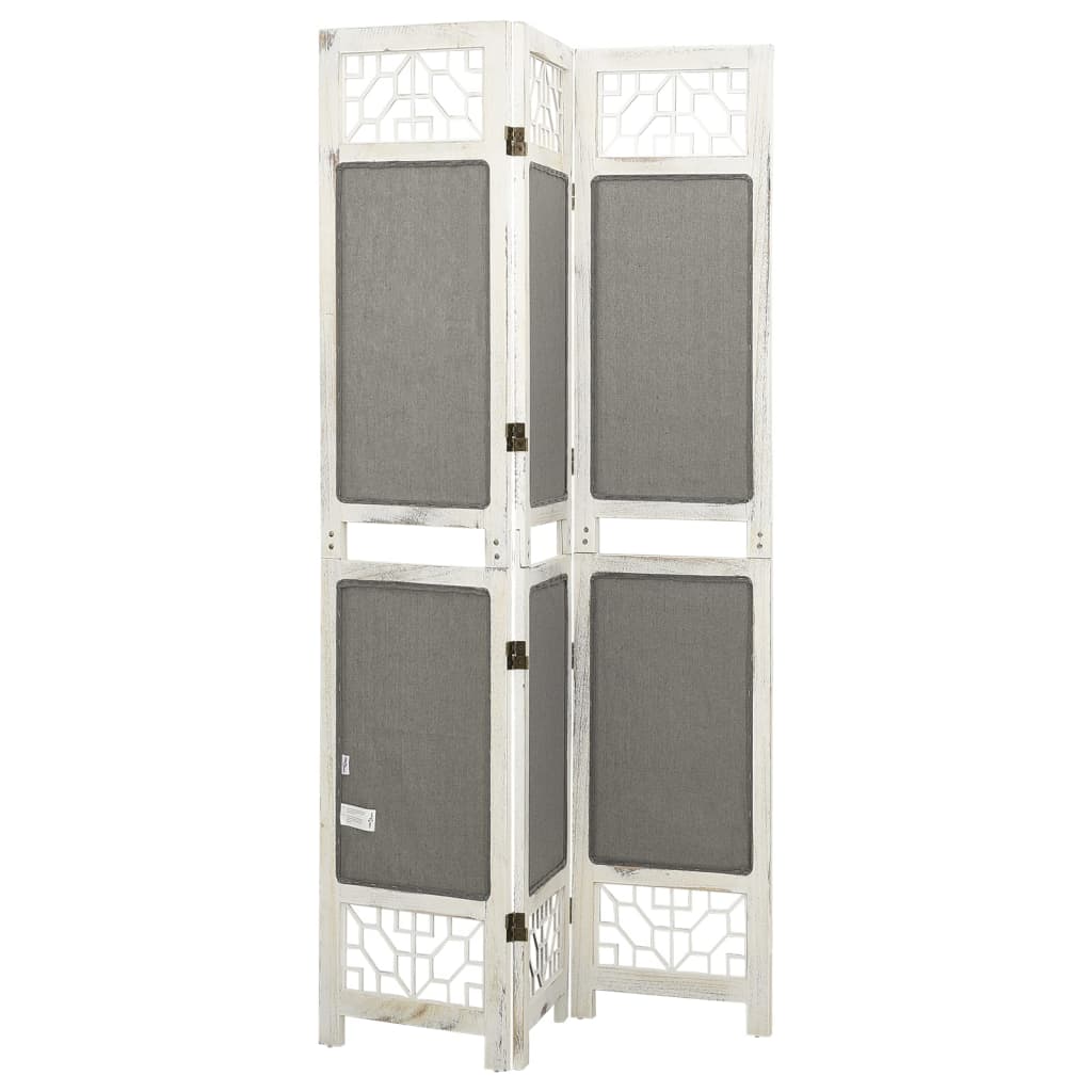Grey 3-Panel Fabric Room Divider, 105x165 cm - Stylish Privacy Screen