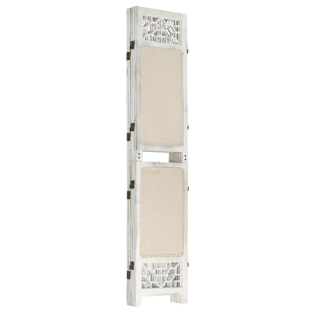 Cream Fabric 5-Panel Room Divider, 175x165 cm for Stylish Privacy