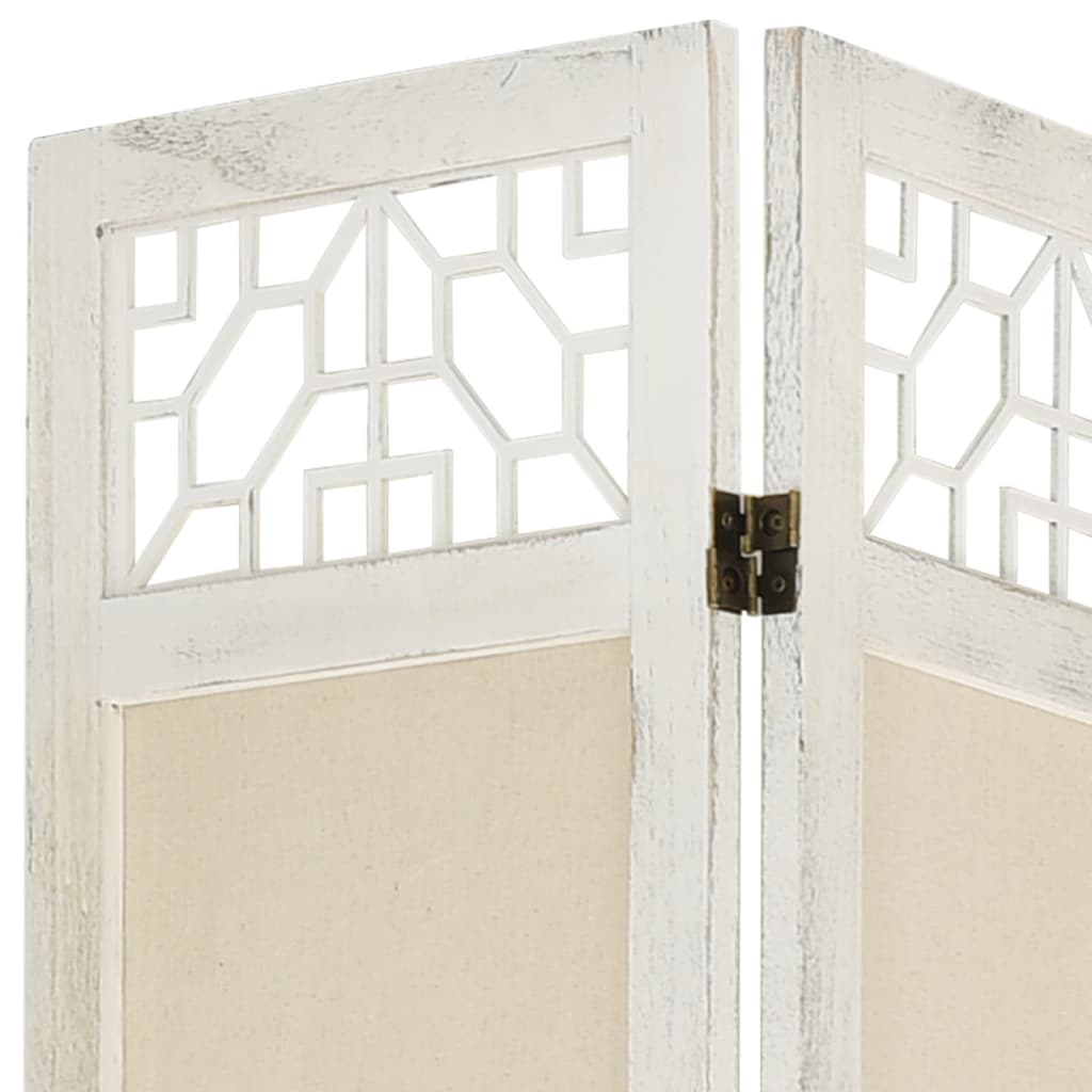 Cream Fabric 6-Panel Room Divider, 210x165 cm - Elegant Privacy Solution