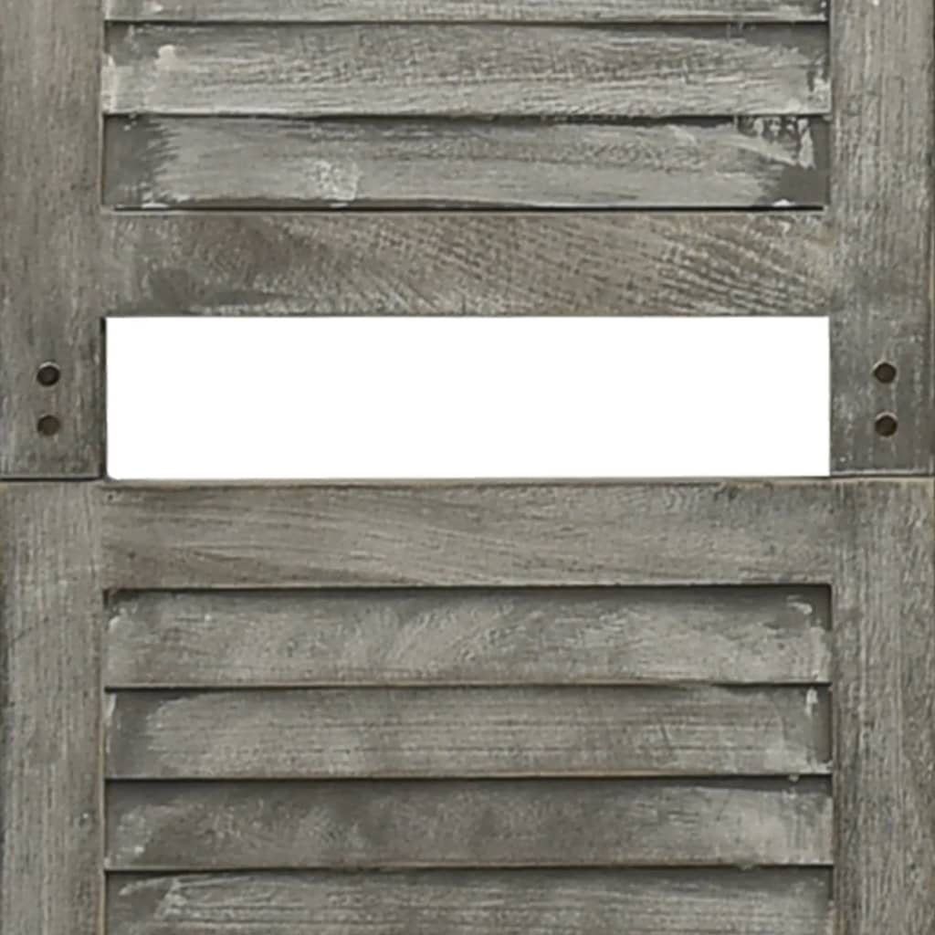 Solid Wood 3-Panel Room Divider, Grey 106.5x166 cm