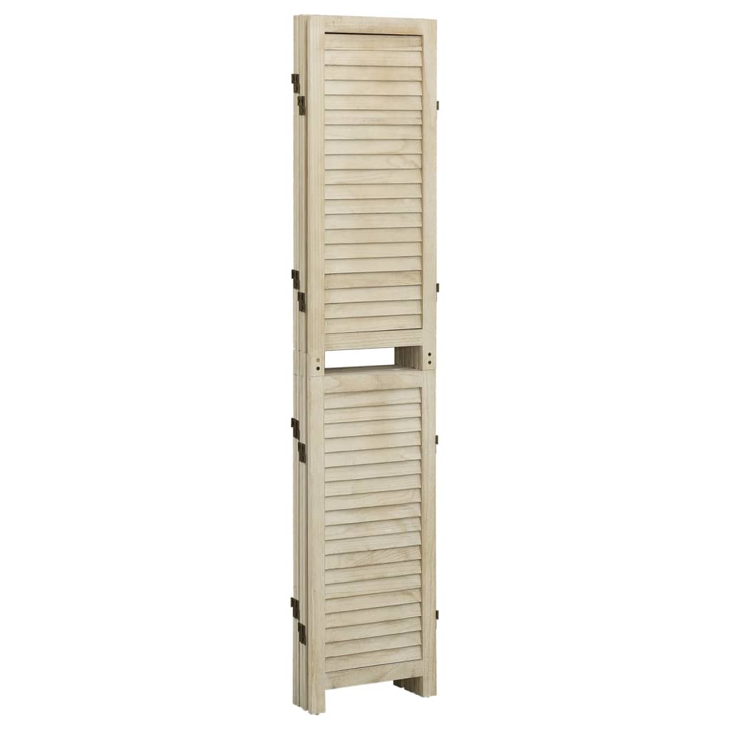 Solid Wood 5-Panel Room Divider 175x165 cm - Paulownia Elegance