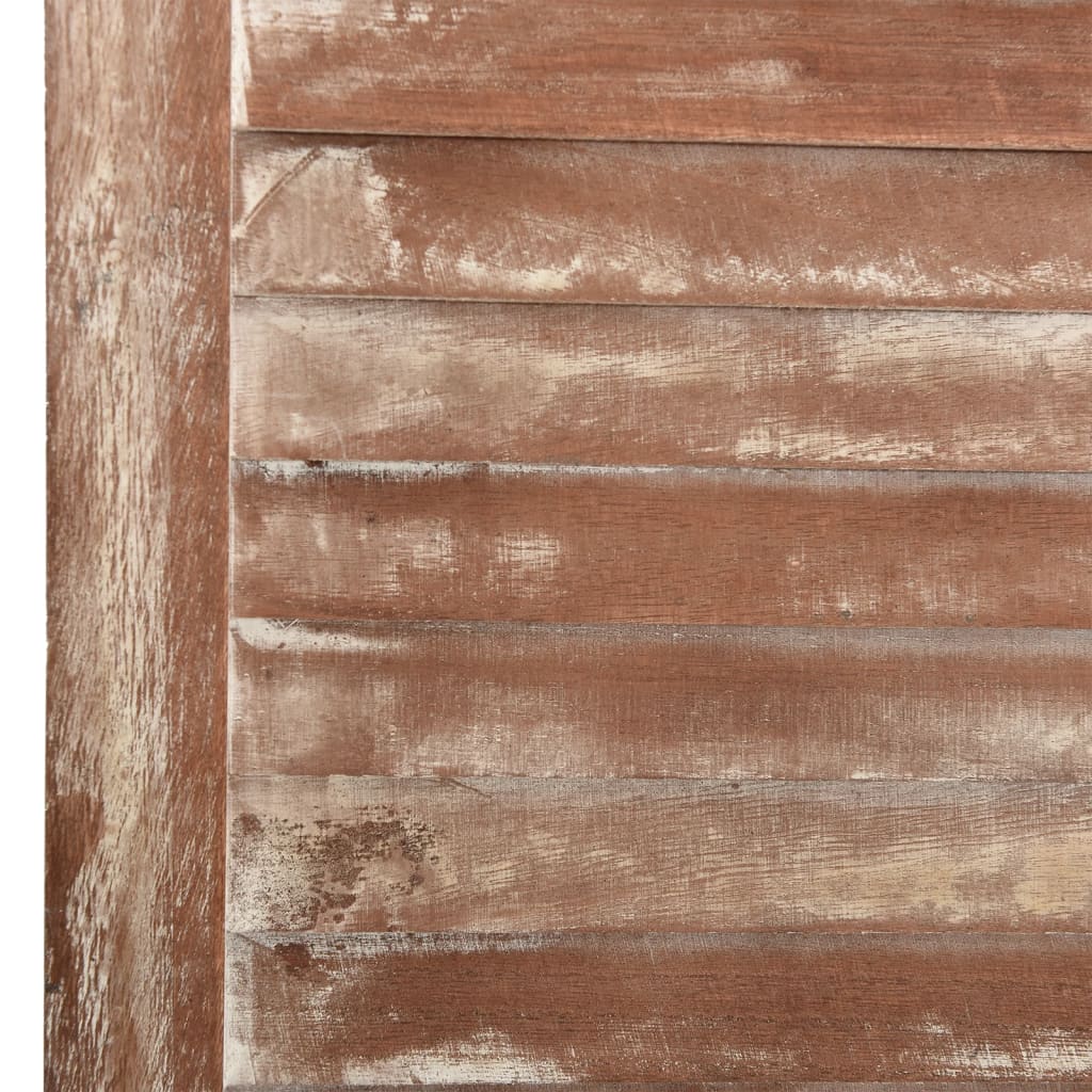 Brown Solid Wood Paulownia 6-Panel Room Divider, 210x165 cm