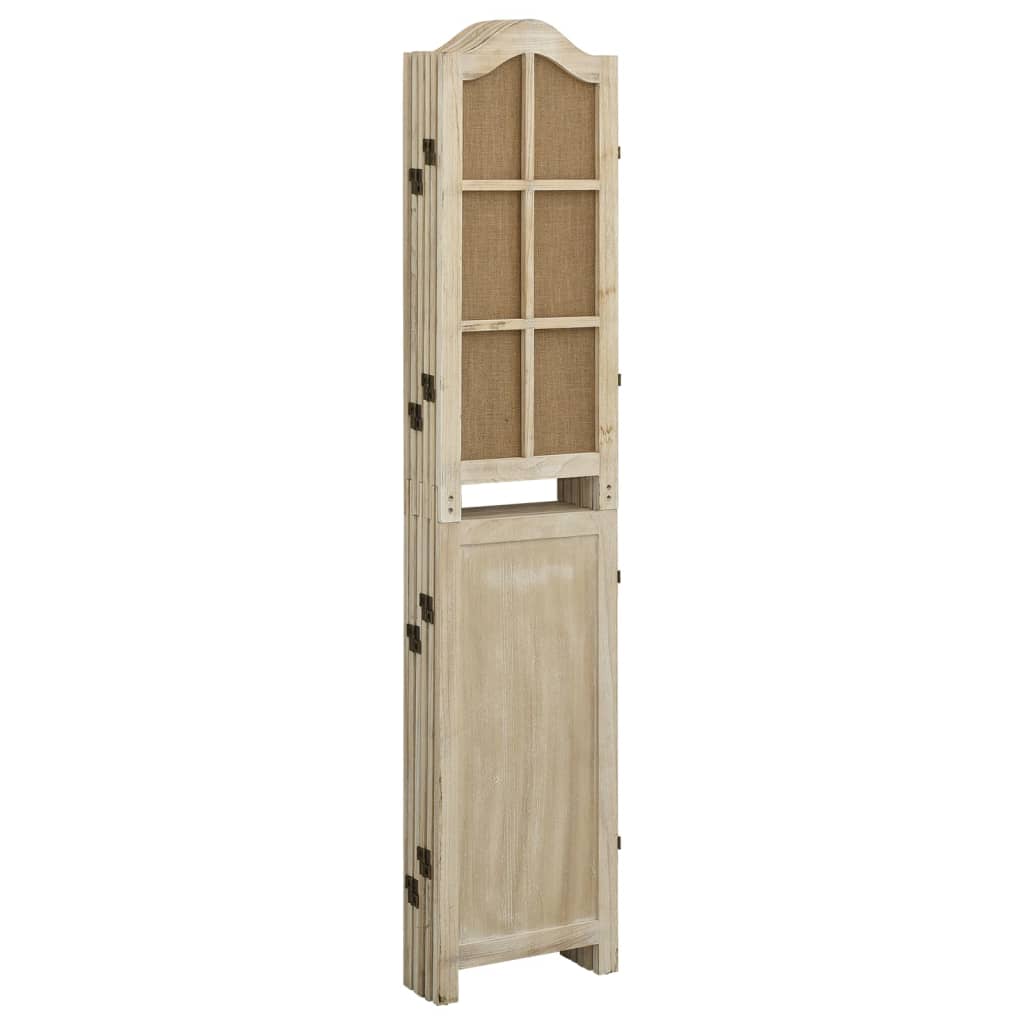 Brown Fabric 6-Panel Room Divider, 214x165 cm Privacy Screen