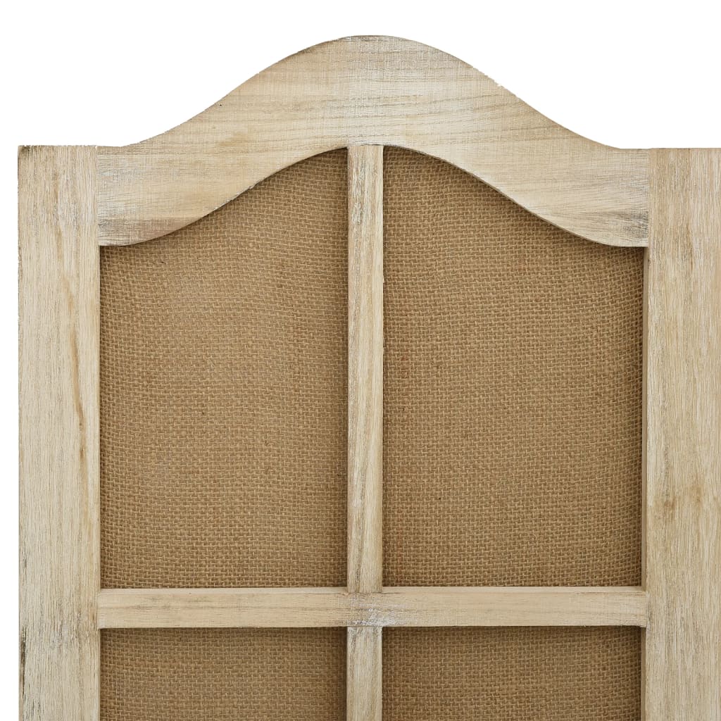 Brown Fabric 6-Panel Room Divider, 214x165 cm Privacy Screen