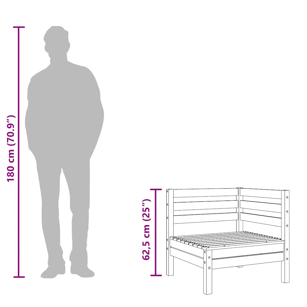 Solid Pine Garden Corner Sofa - Stylish & Durable Outdoor Seating