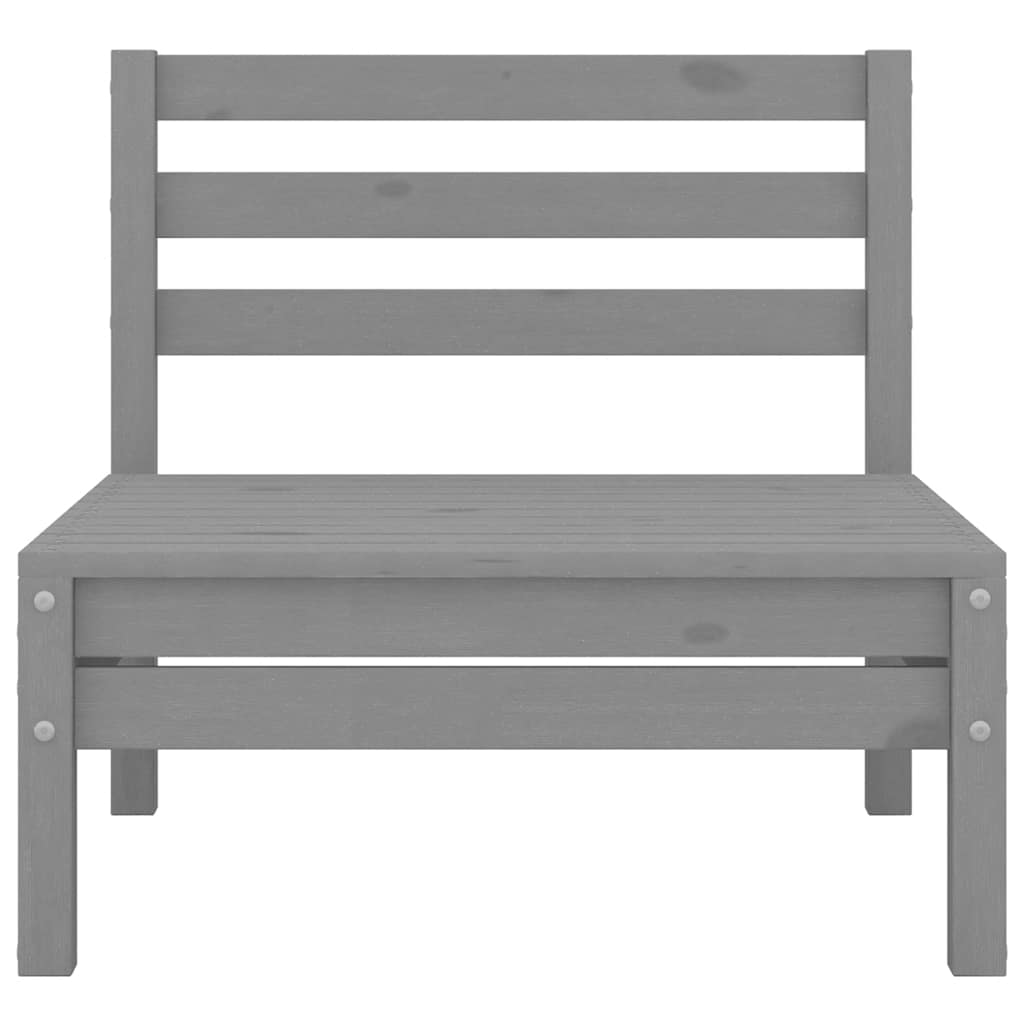 Solid Pine Garden Sofa - Grey, Middle Section