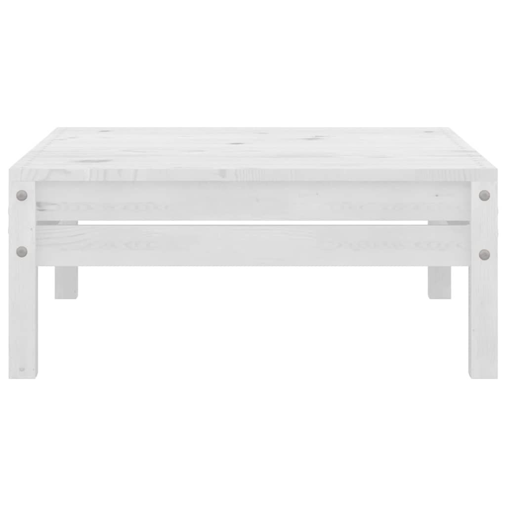 White Pinewood Garden Footstool: Solid & Stylish Outdoor Comfort