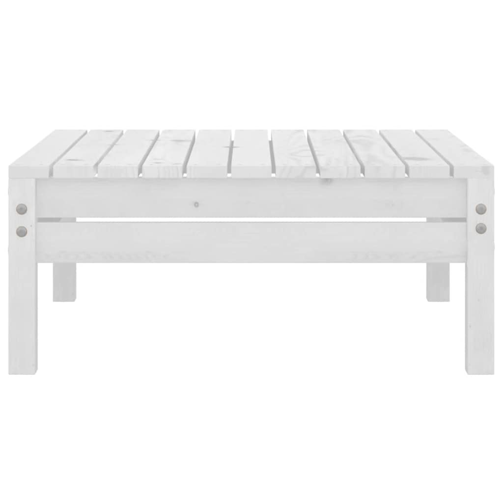 White Pinewood Garden Footstool: Solid & Stylish Outdoor Comfort