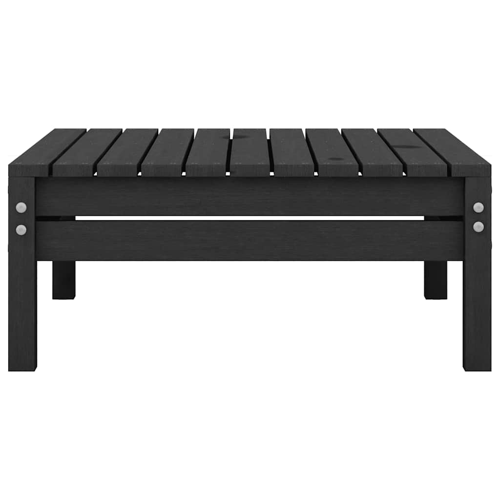 Black Solid Pinewood Garden Footstool - Stylish Outdoor Comfort