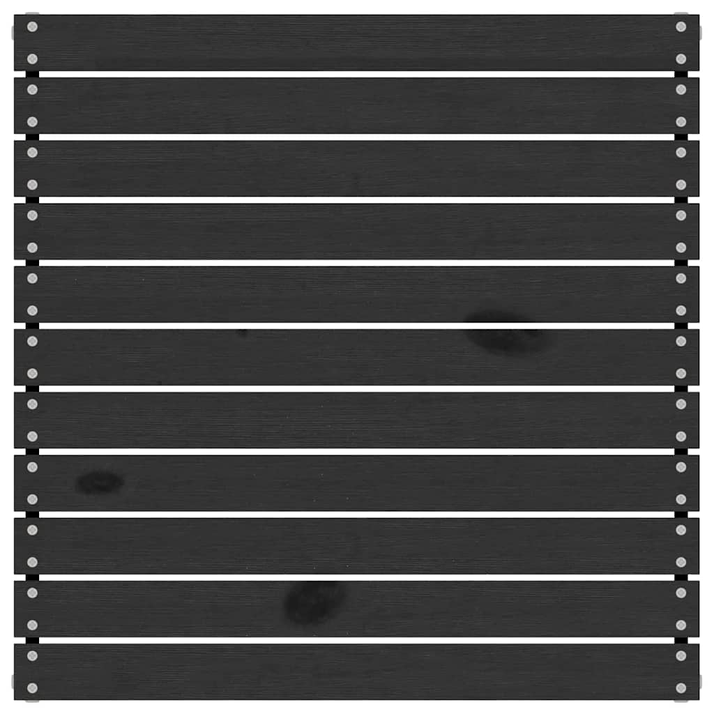 Black Solid Pinewood Garden Footstool - Stylish Outdoor Comfort