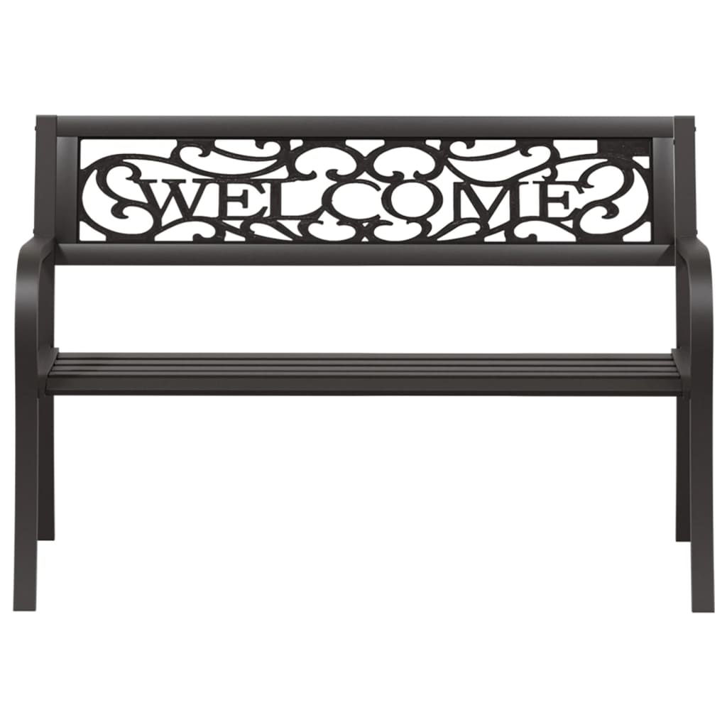 Elegant 125 cm Garden Bench - Durable Steel, Sleek Black Finish