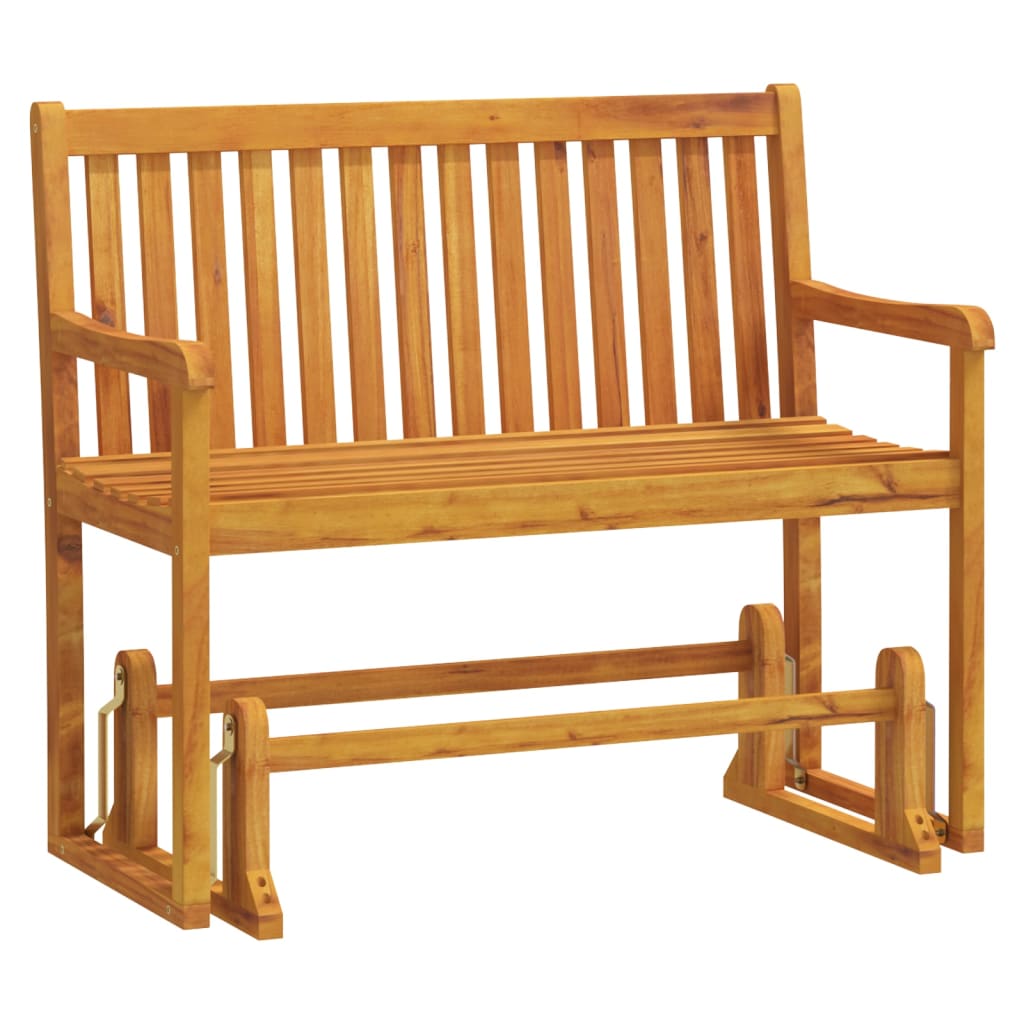 Solid Acacia Wood Garden Swing Bench 110cm - Natural Charm